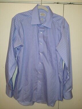 Eagle Shirtmakers Striped Cotton Long Sleeve Dress Shirt Men's sz 16-34/35.